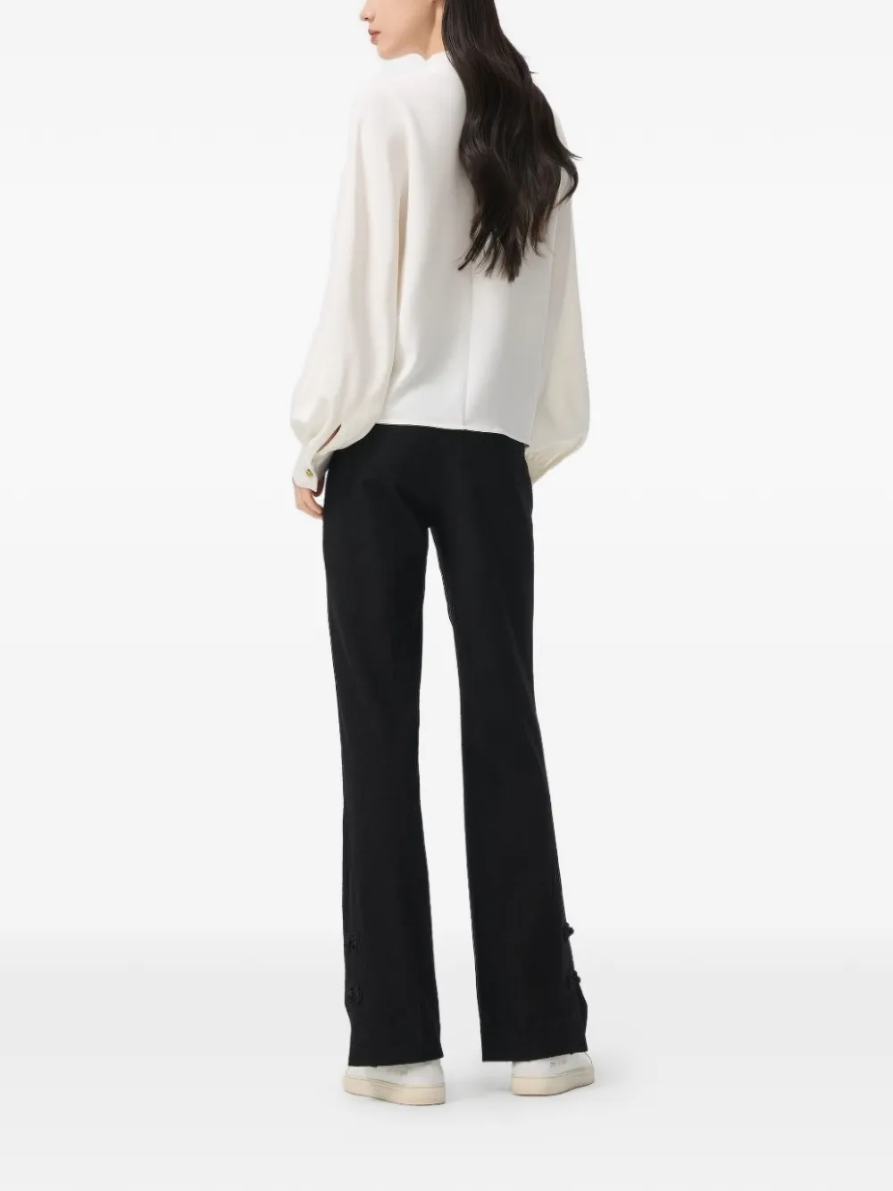  Shanghai Tang Jade Long-sleeve Blouse - Neutrals 