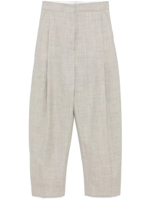 Studio Nicholson Vai Tropical Pleated Wool Trousers in Neutrals