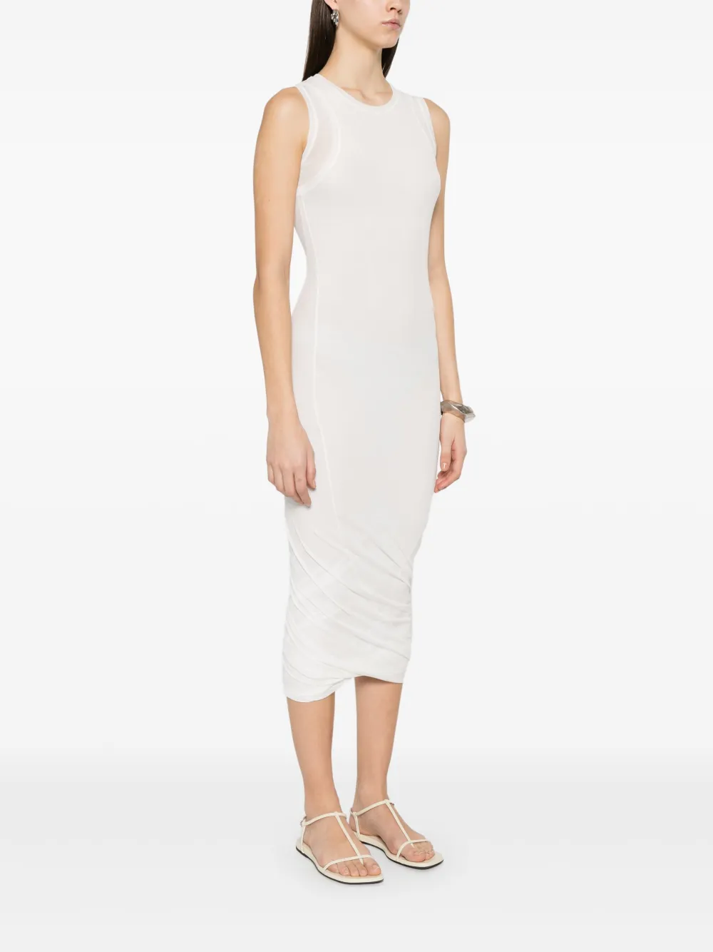 Jil Sander Katoenen midi-jurk Wit