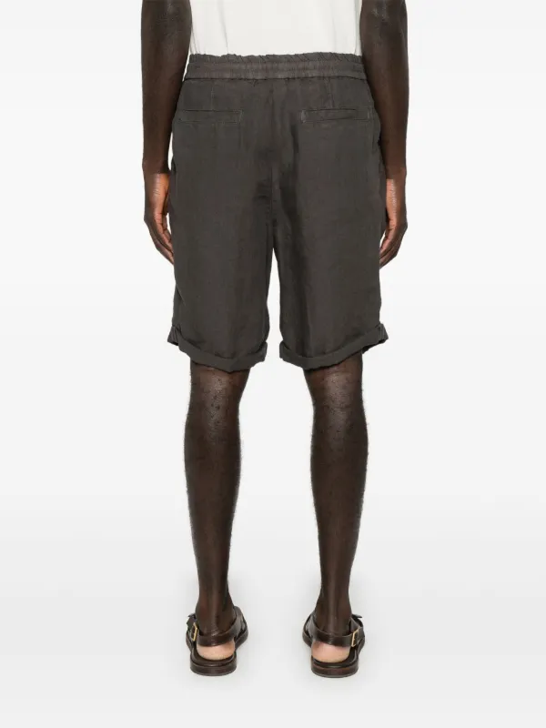 Brunello Cucinelli Linen Shorts | Brown | FARFETCH IL
