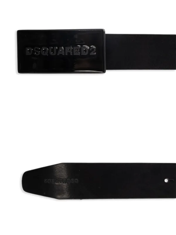 DSQUARED² エンボス加工レザーベルト DSQUARED2 ロゴエンボス レザーベルト | ブラック | FARFETCH JP