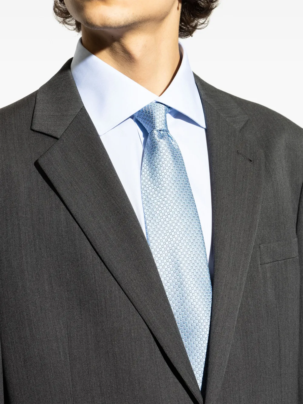 Brioni Zijden stropdas met jacquard Blauw