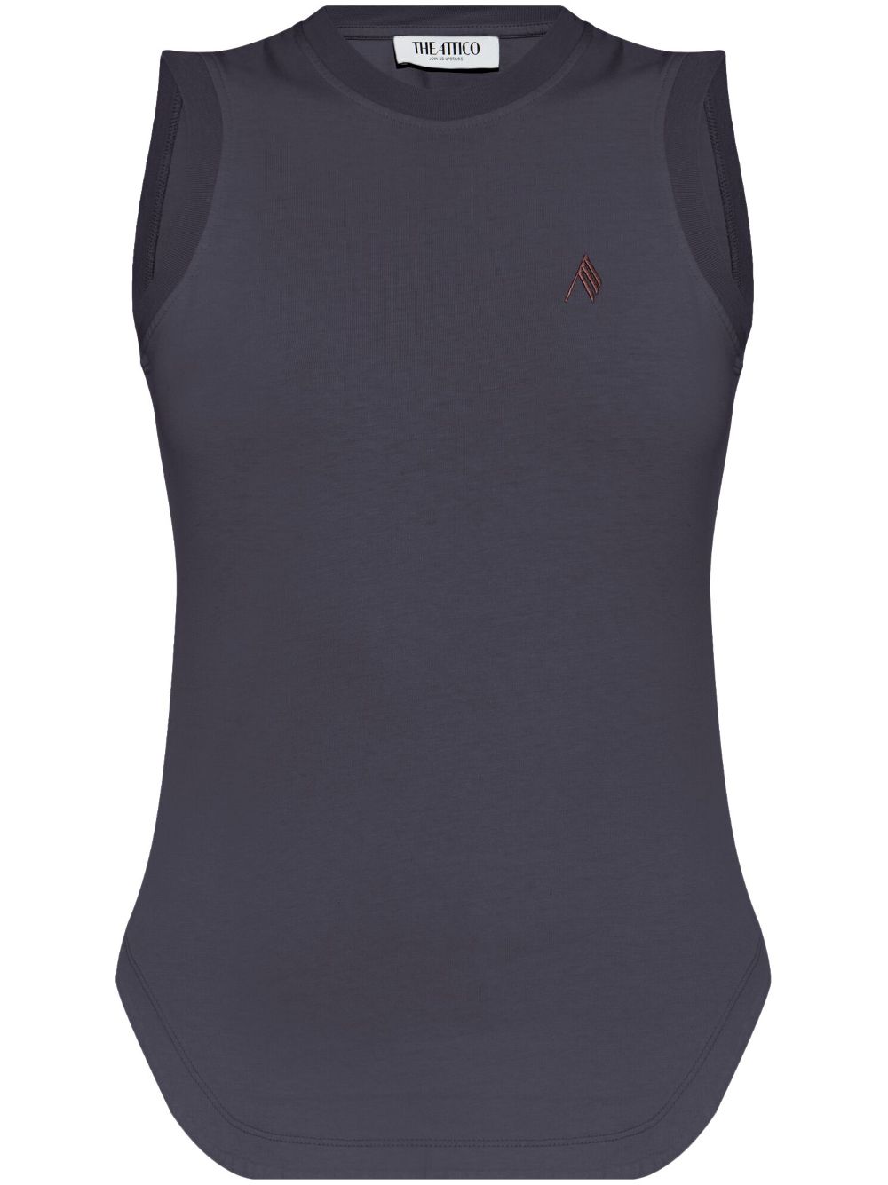 The Attico logo-embroidered top - Purple