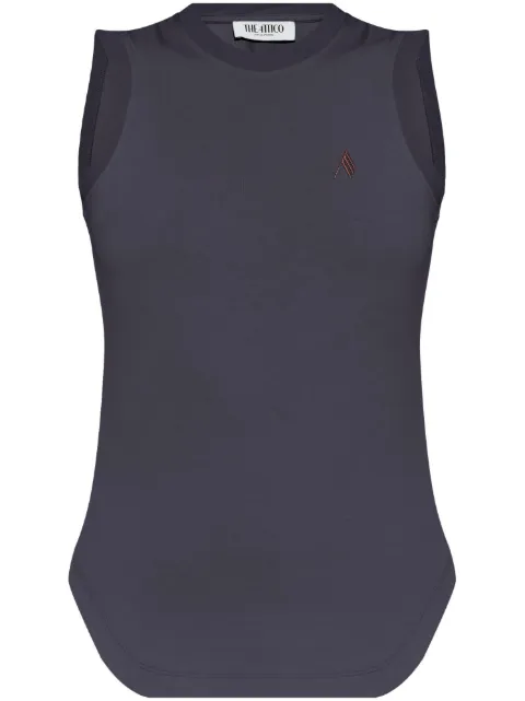 The Attico logo-embroidered top