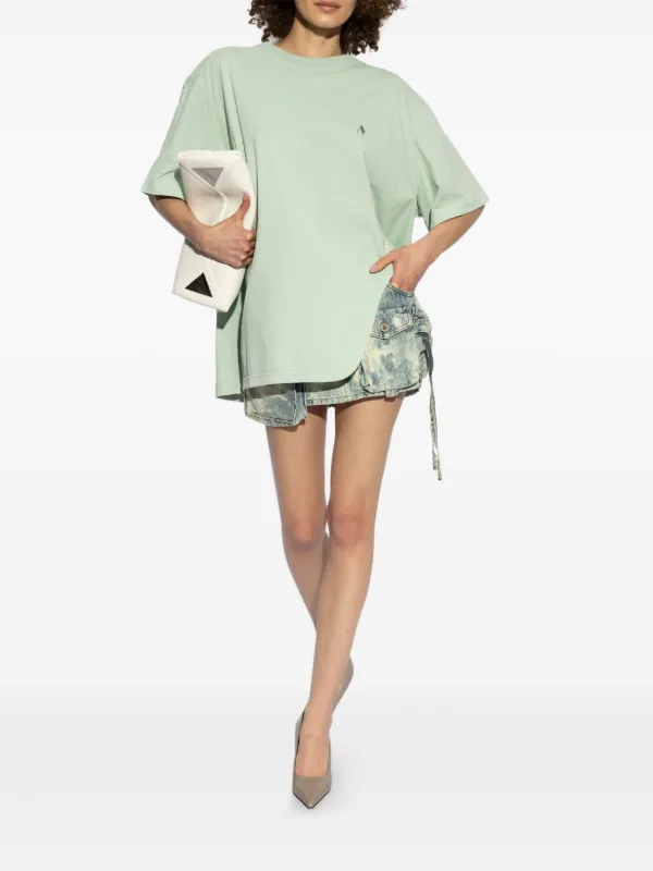 The Attico logo-embroidered T-shirt | Green | FARFETCH JO