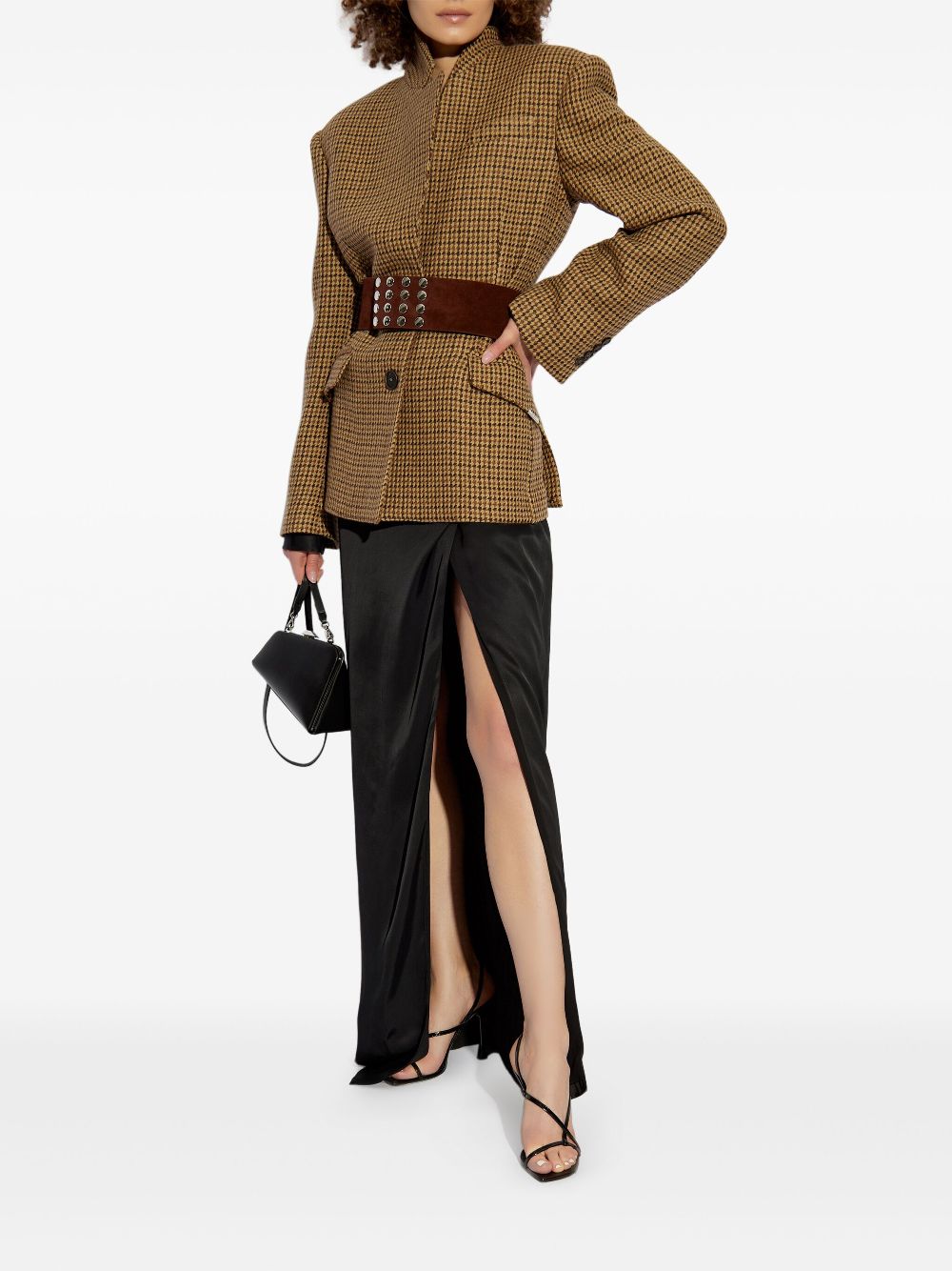 The Attico houndstooth blazer - Brown