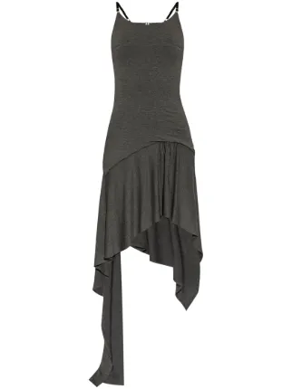 grey handkerchief dress Jersey Handkerchief Mini Dress in Dark Grey Marl