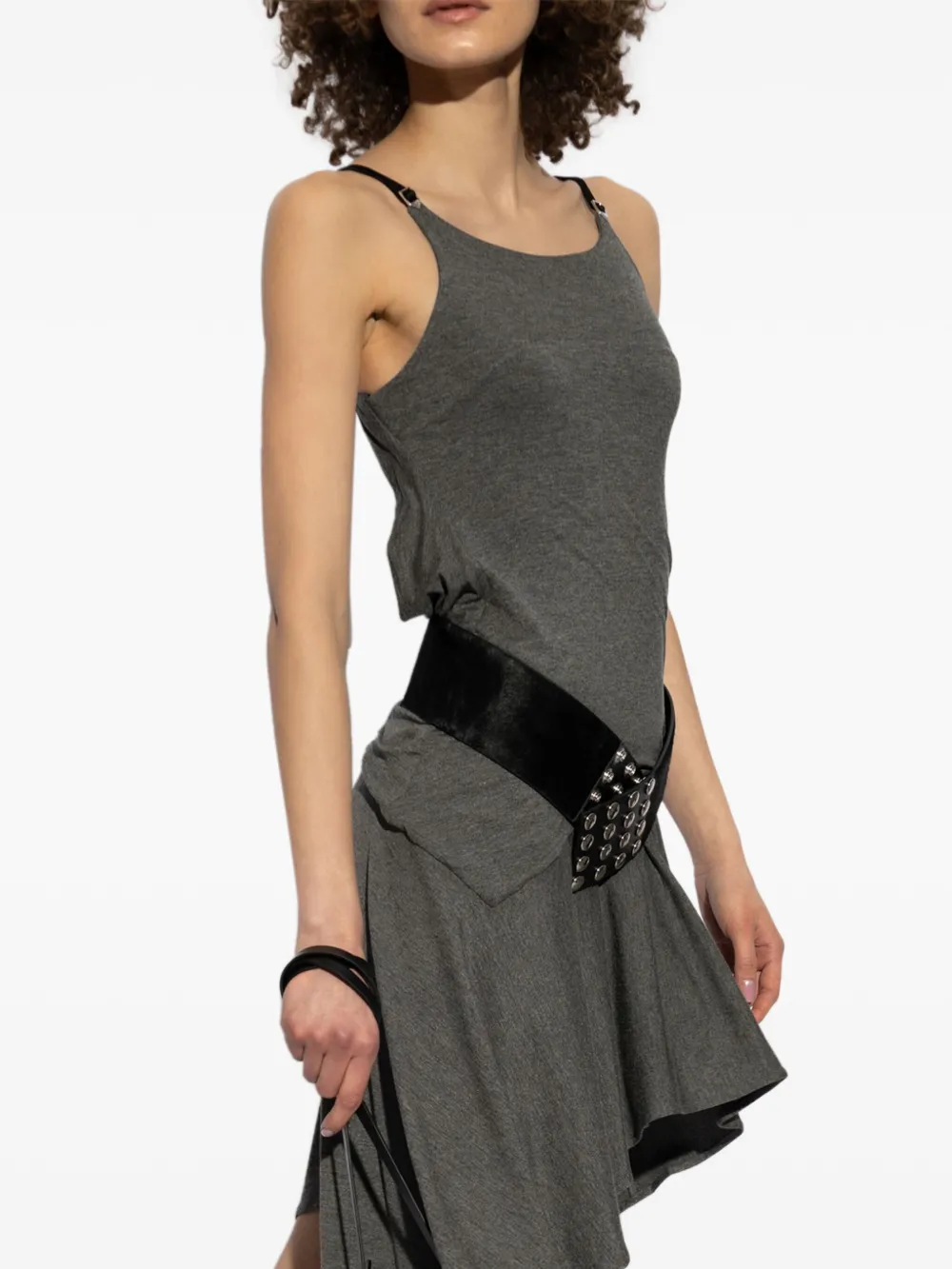 The Attico Jurk met zakdoek afwerking Grijs