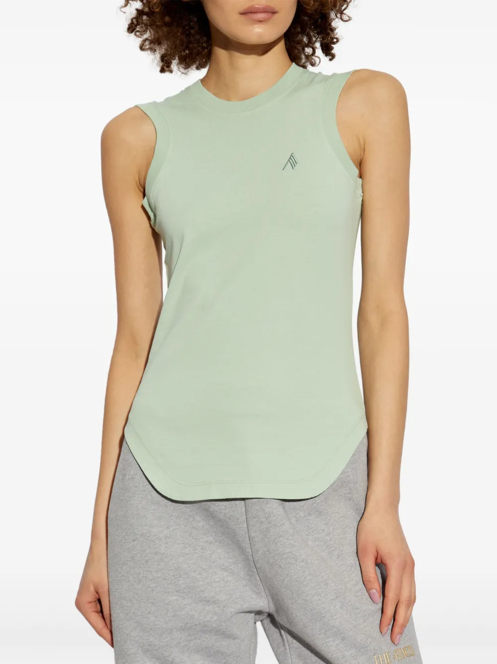 The Attico Top met geborduurd logo Groen
