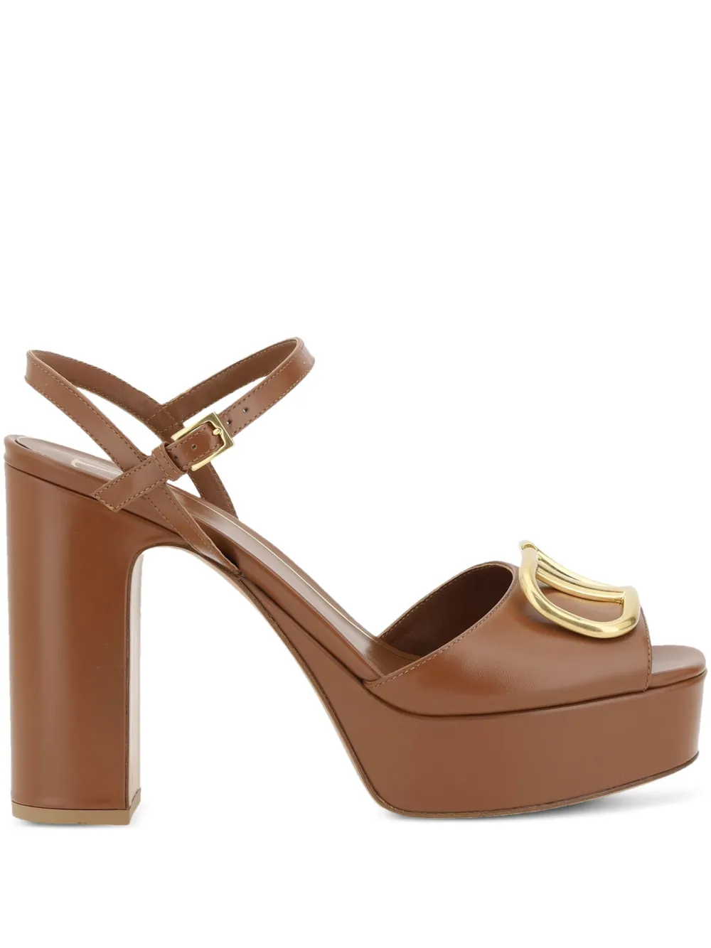 Valentino Garavani VLogo leather platform sandal Bruin