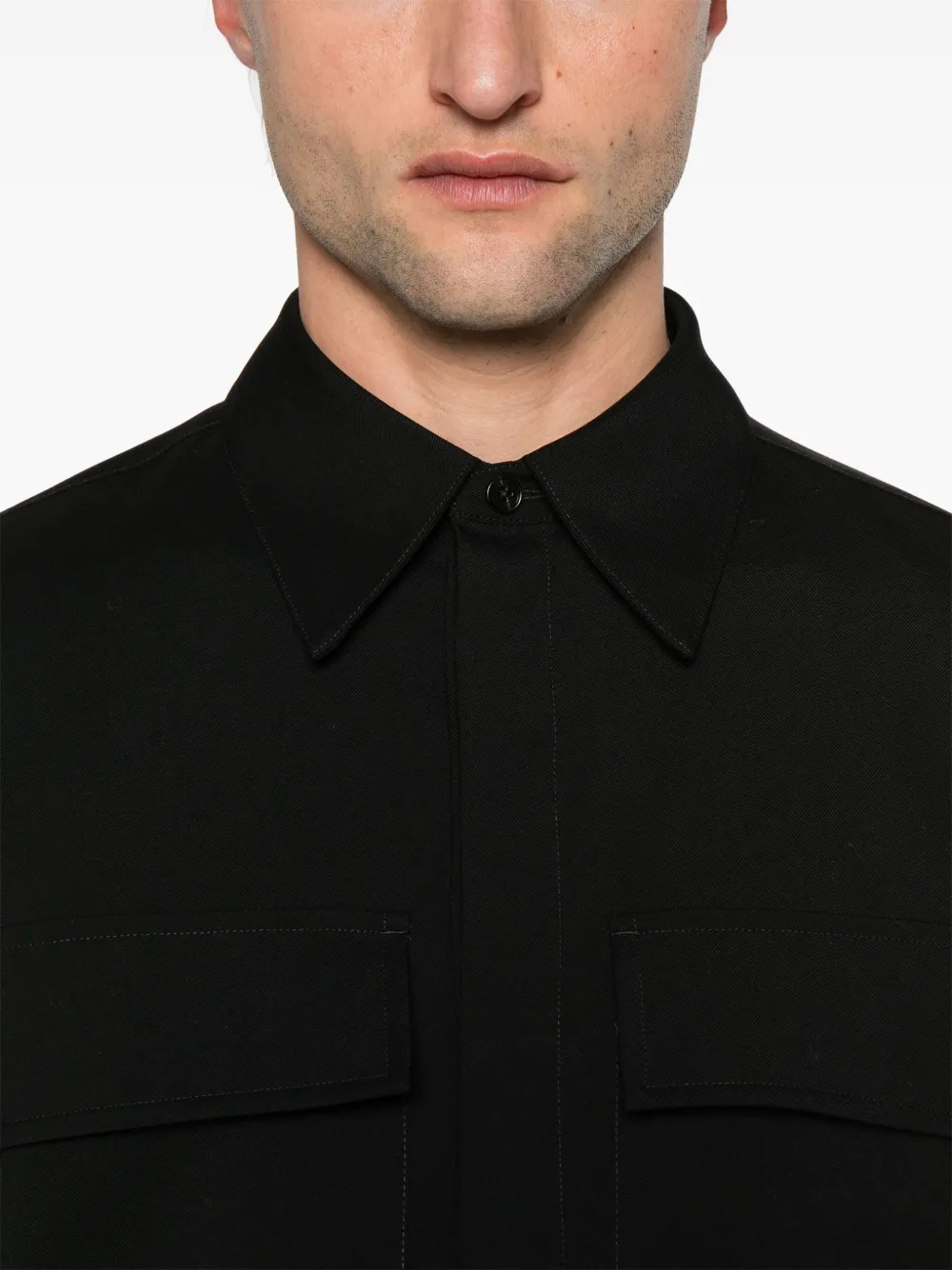 Jil Sander Wollen shirtjack Zwart