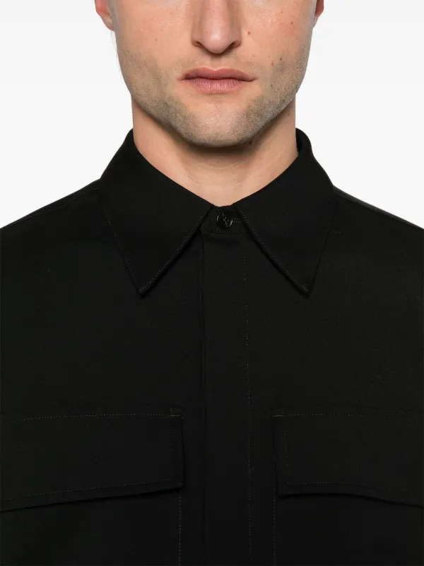 Jil Sander ウール オーバーシャツ | ブラック | FARFETCH JP