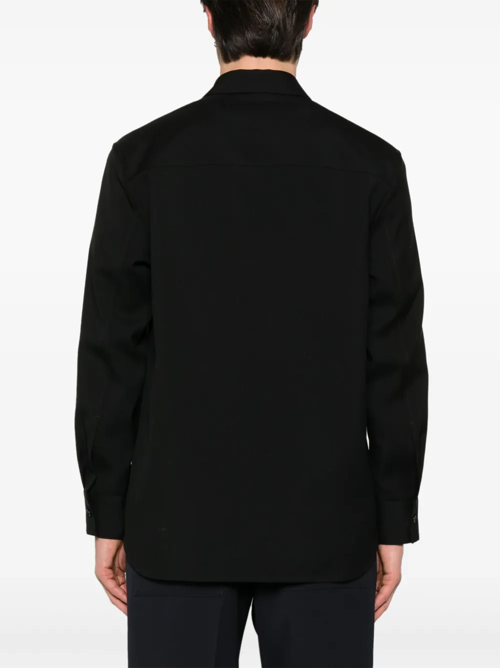 Jil Sander Wollen shirtjack Zwart