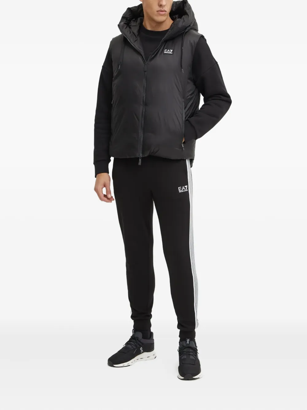 Ea7 Emporio Armani Sweater met logo-reliëf - Zwart