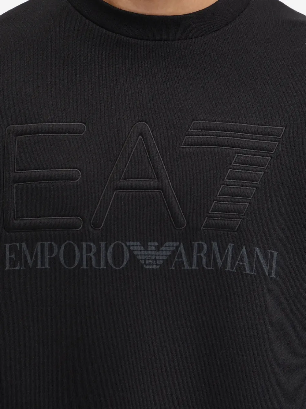 Ea7 Logo-embossed Sweatshirt In Black