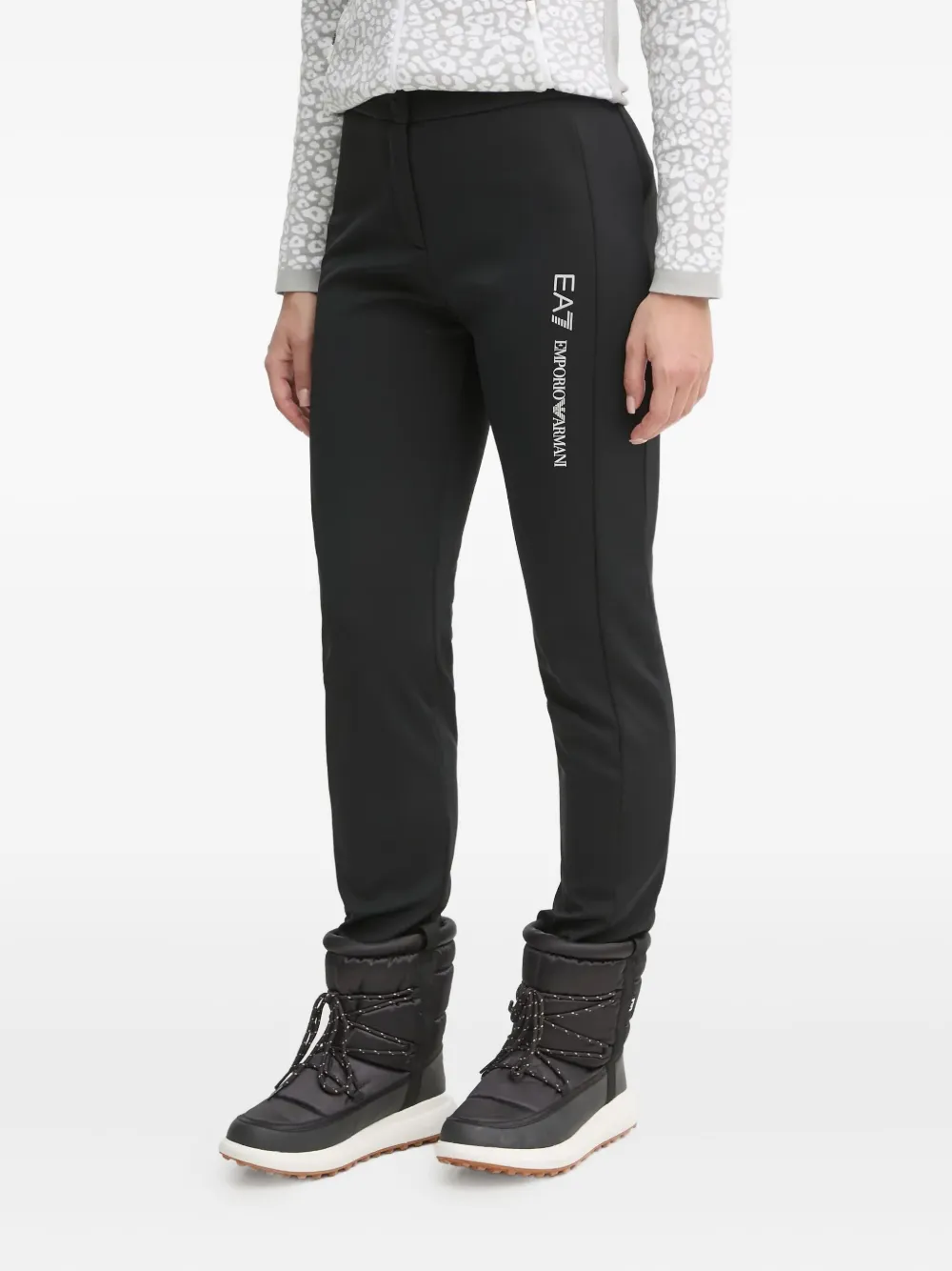 Ea7 Logo-print Ski Trousers In Black