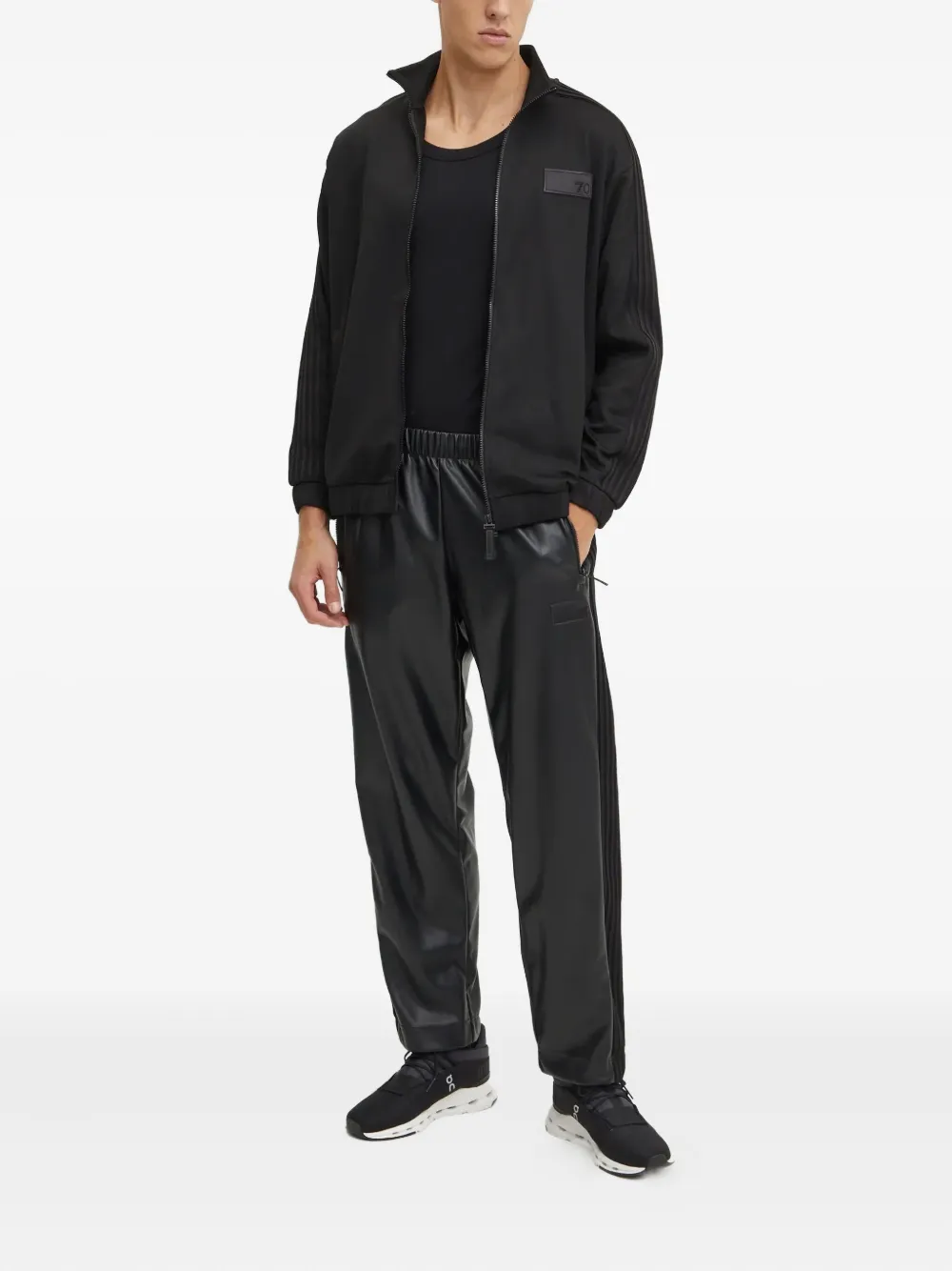 Ea7 Emporio Armani zip striped sweatshirt - Zwart