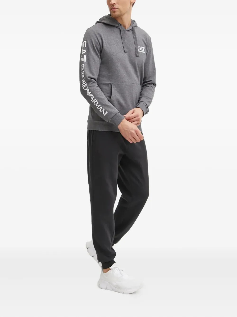 Ea7 Emporio Armani Hoodie met logoprint Grijs