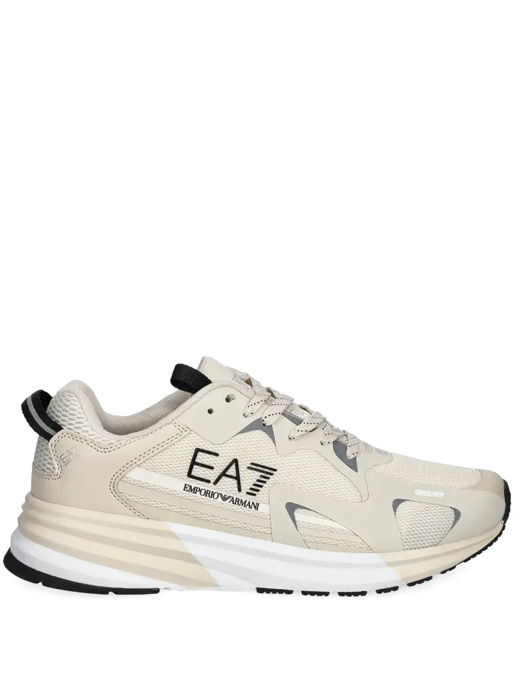 Ea7 Emporio Armani Sneakers met logoprint Beige