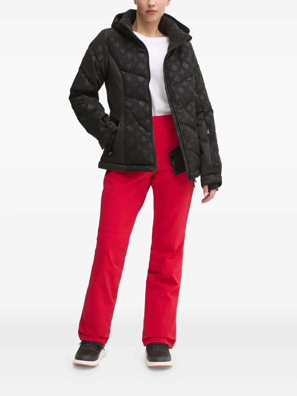 Ea7 Logo-patch Ski Trousers In Red