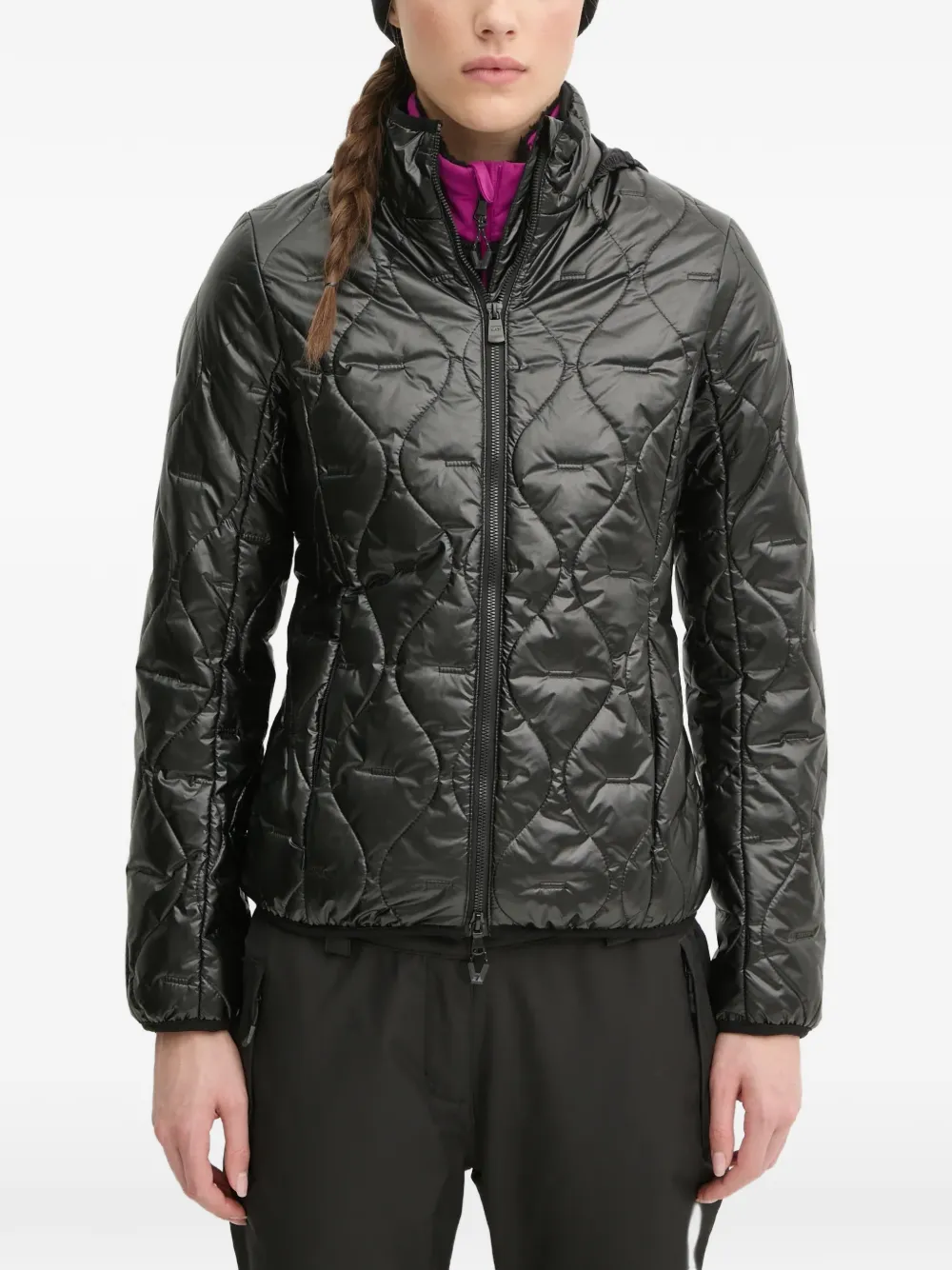 Ea7 Emporio Armani quilted hooded jacket - Nero