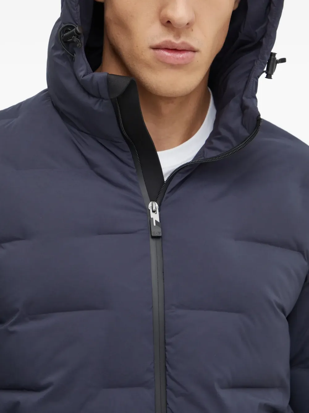 Ea7 Emporio Armani Gewatteerd jack met logopatch Blauw