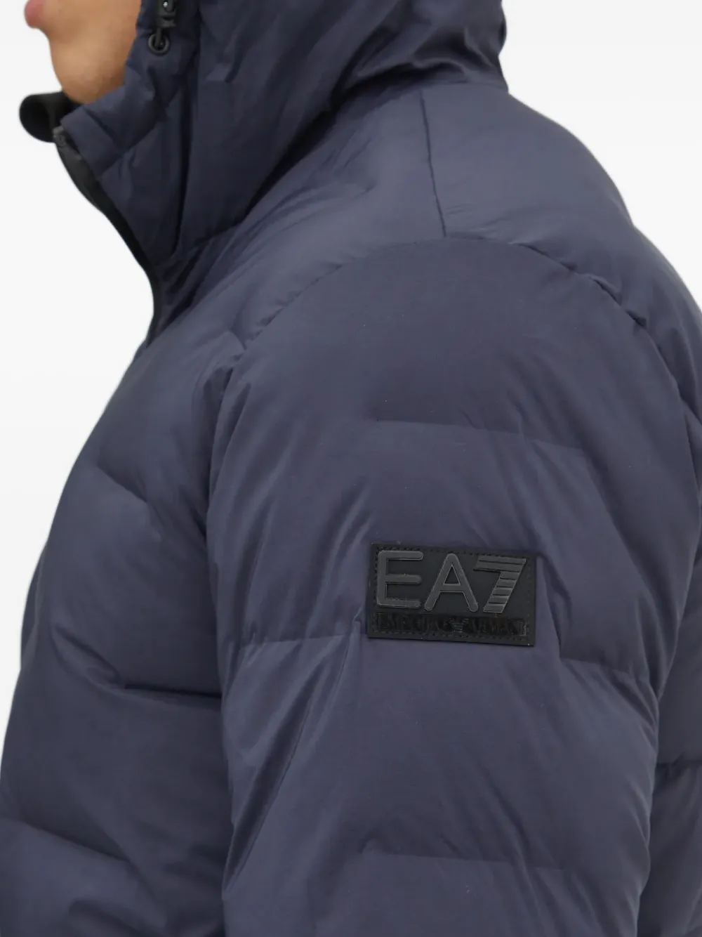 Ea7 Emporio Armani Gewatteerd jack met logopatch Blauw