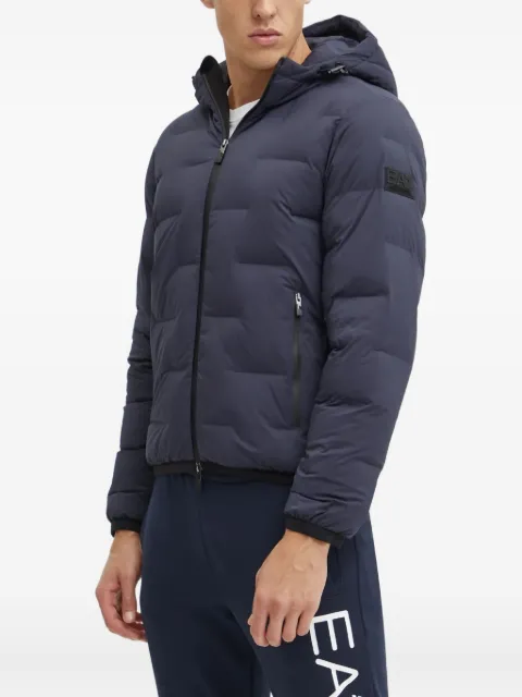 Ea7 Emporio Armani logo-patch quilted jacket