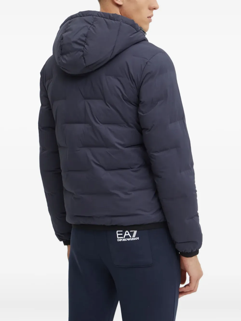 Ea7 Emporio Armani Gewatteerd jack met logopatch Blauw