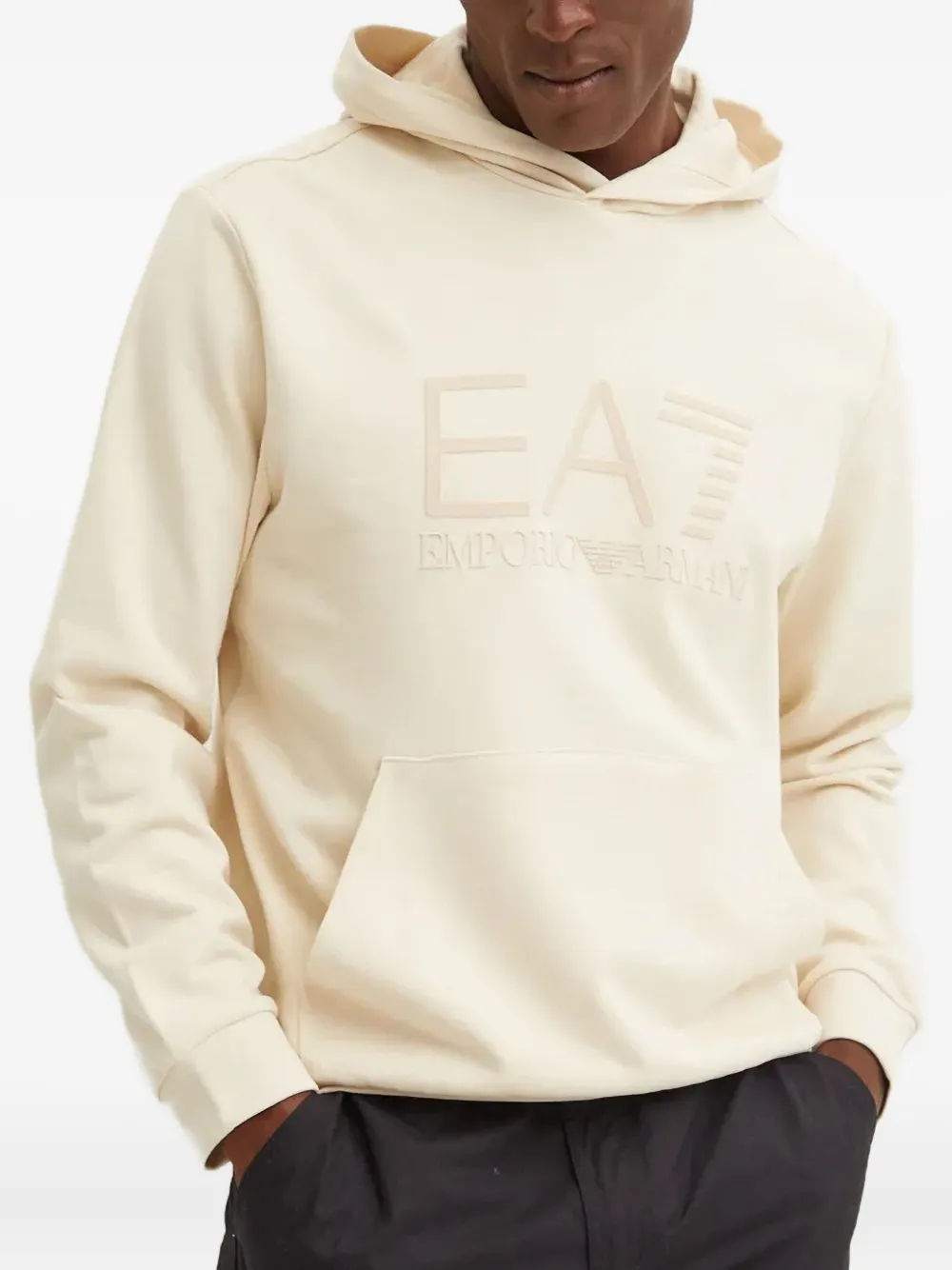 Ea7 Emporio Armani Felpa con cappuccio e logo - Toni neutri