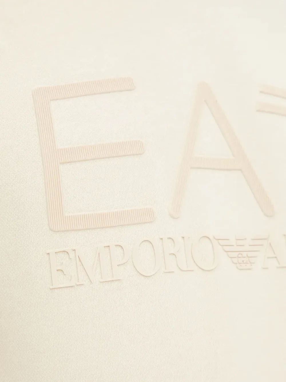 Ea7 Emporio Armani Hoodie met logo-reliëf Beige
