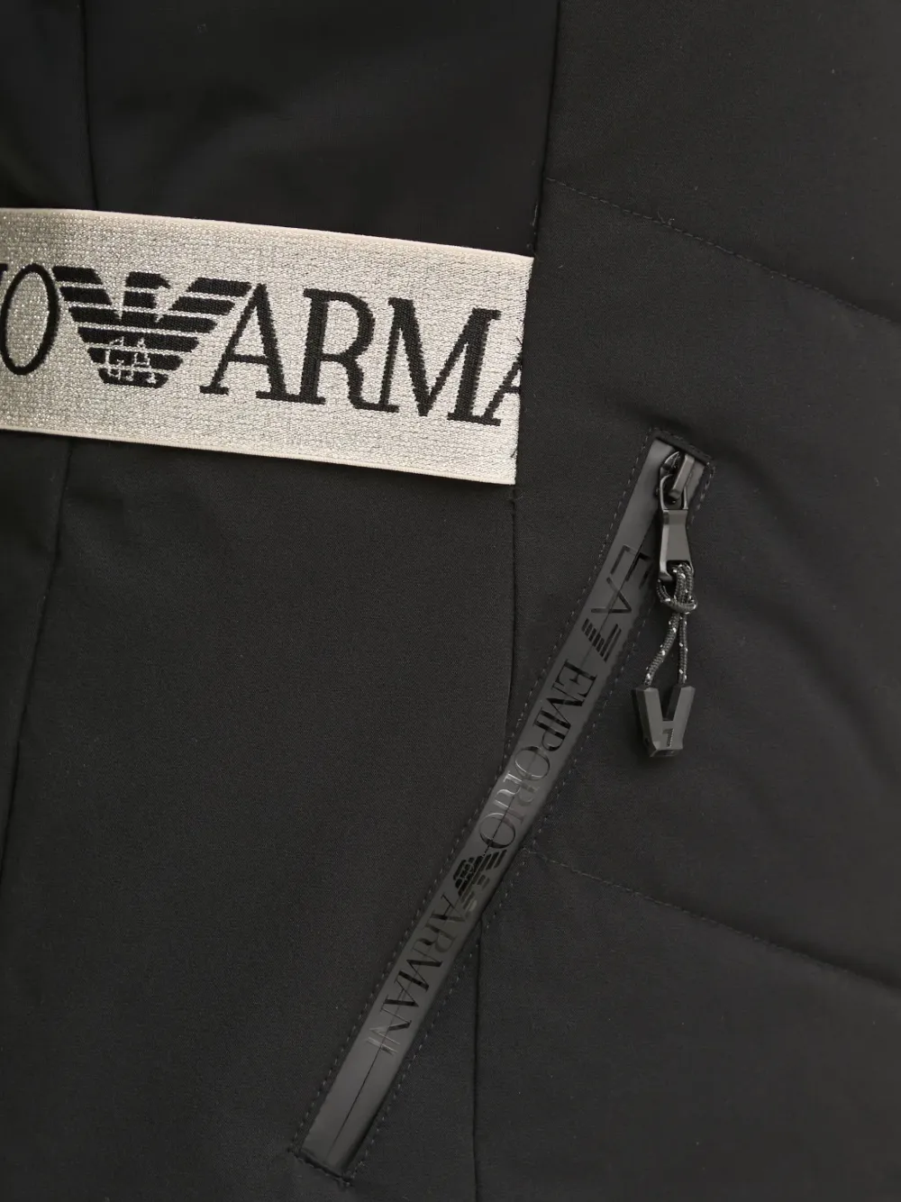 Ea7 Emporio Armani Ski-jack met logoband Zwart