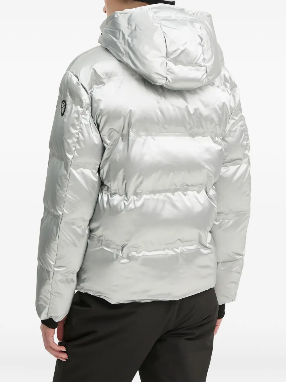 Ea7 Logo-patch Ski Jacket In Gray
