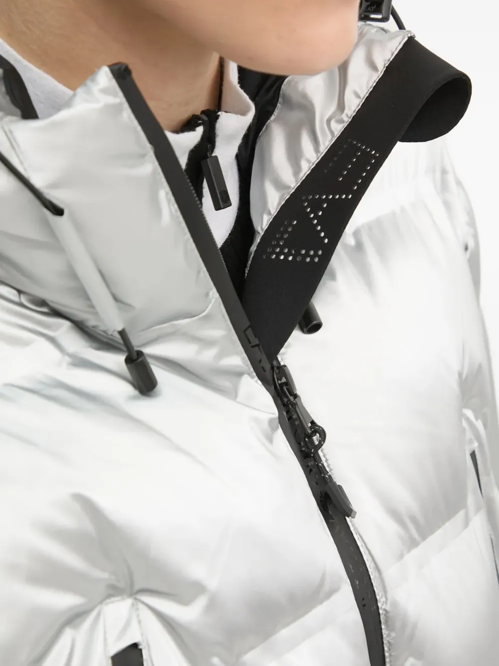 Ea7 Logo-patch Ski Jacket In Gray