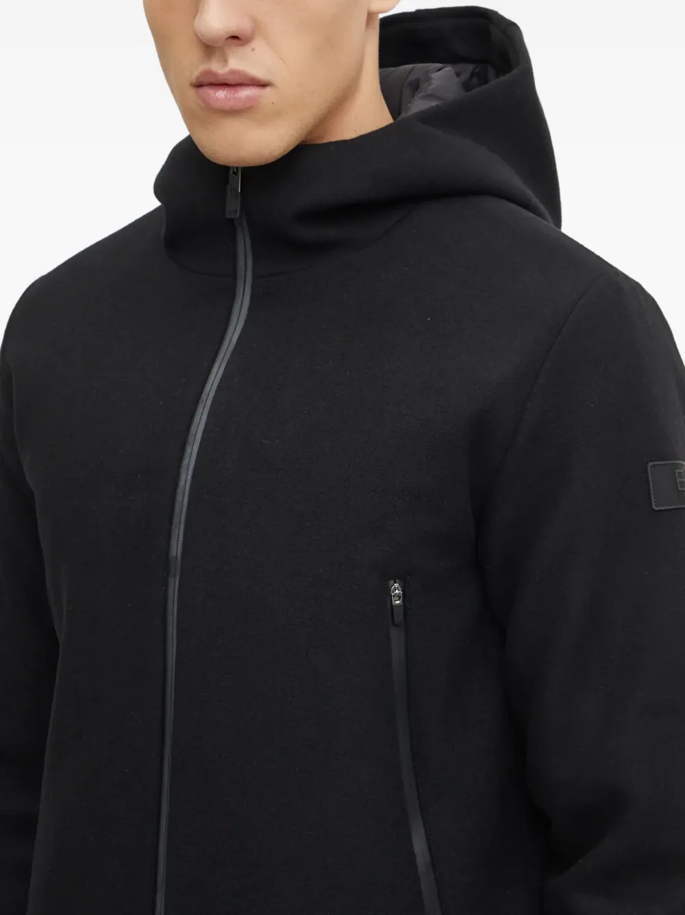 Ea7 Emporio Armani Hoodie met rits Zwart