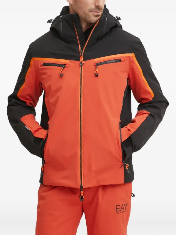 Ea7 Emporio Armani logo-print Ski Jacket | Orange | FARFETCH