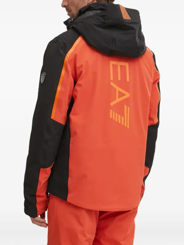 Ea7 Emporio Armani logo-print Ski Jacket | Orange | FARFETCH