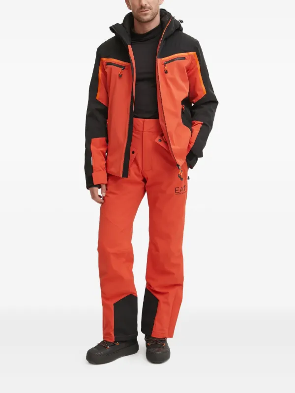 Ea7 Emporio Armani logo-print Ski Jacket | Orange | FARFETCH