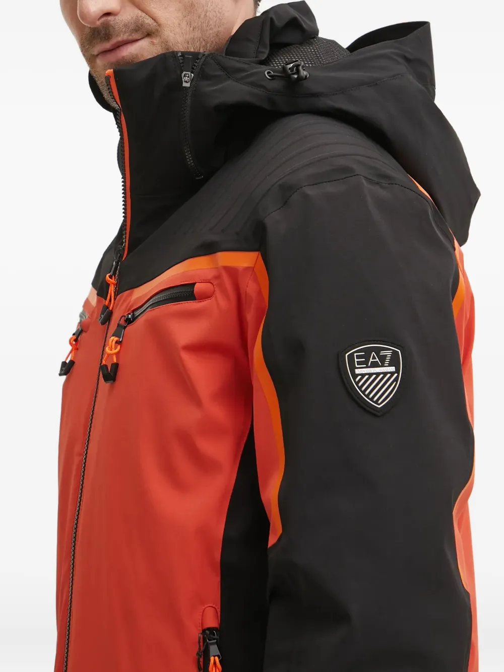 Ea7 Emporio Armani Ski-jack met logoprint Oranje