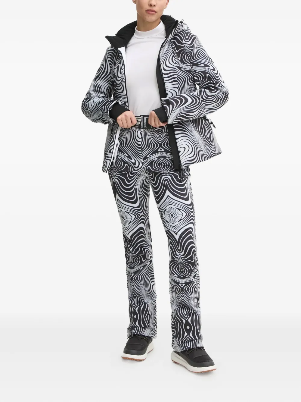 Ea7 Printed Ski Trousers In Gray