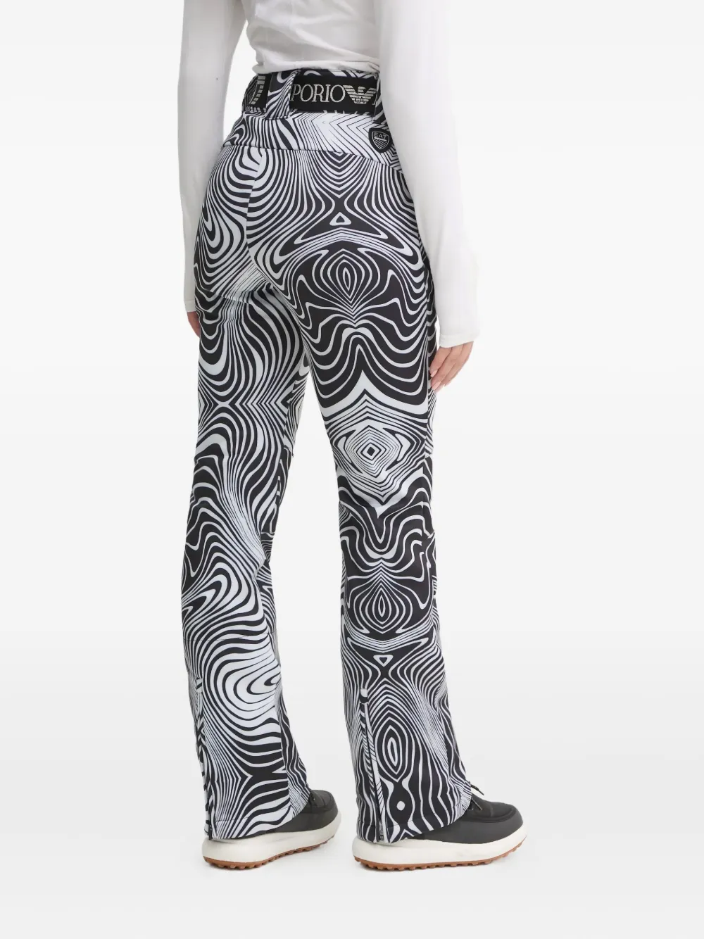 Ea7 Printed Ski Trousers In Gray
