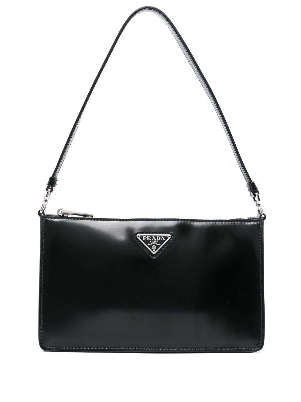 Prada Pre-Owned triangle-logo shoulder bag - Black