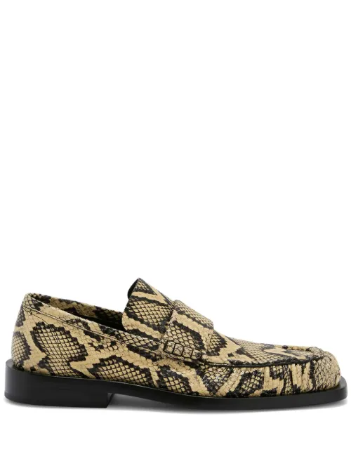 Mocassins à imprimé peau de python - Jil Sander - Modalova