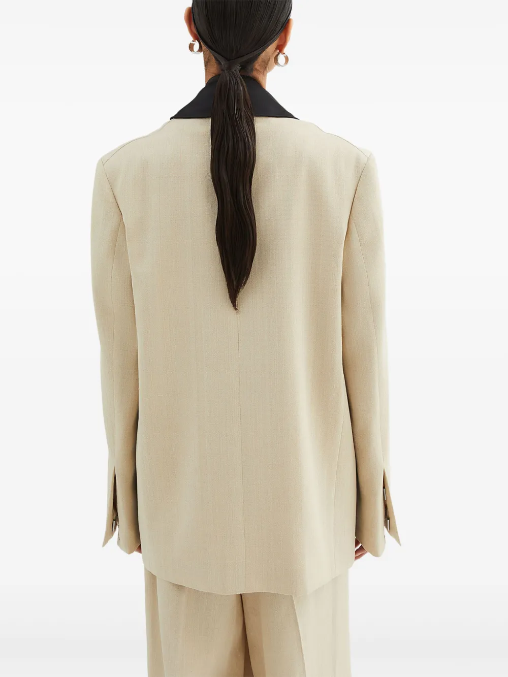 Jil Sander Blazer met enkele rij knopen Beige