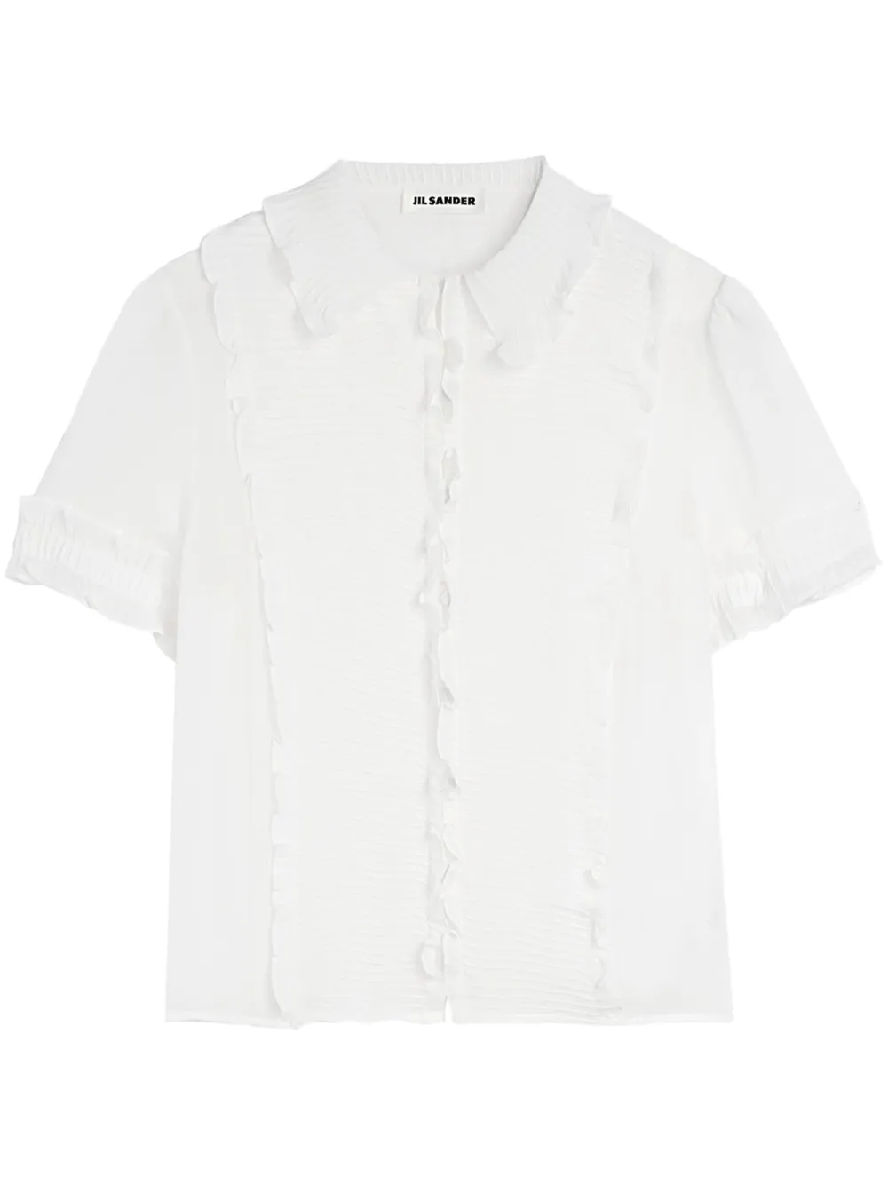 Jil Sander Blouse met ruches Wit