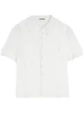Jil Sander ruffled silk shirt - White