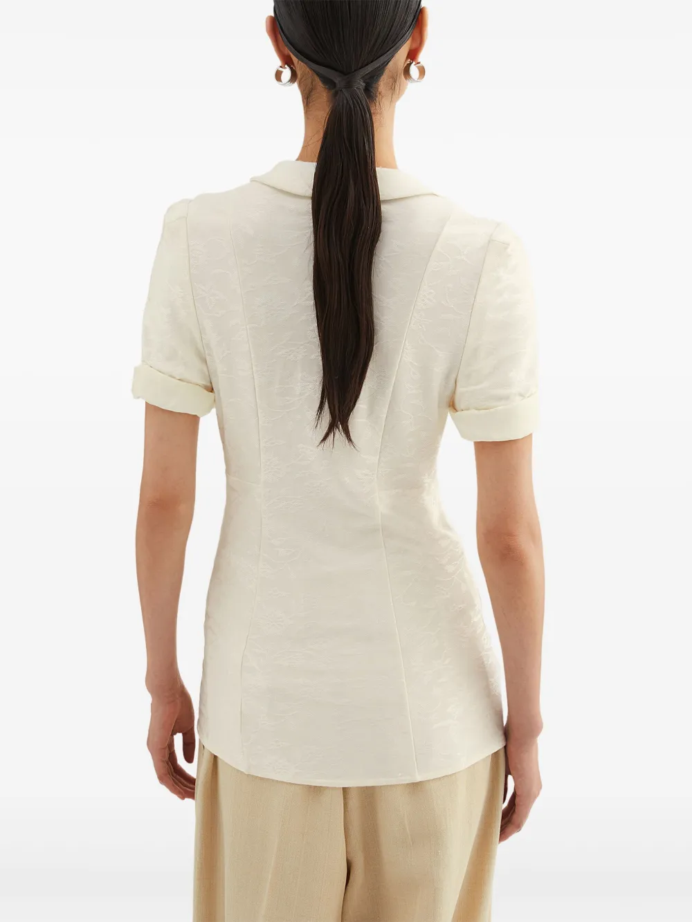 Jil Sander Blouse met bloemen-jacquard Wit