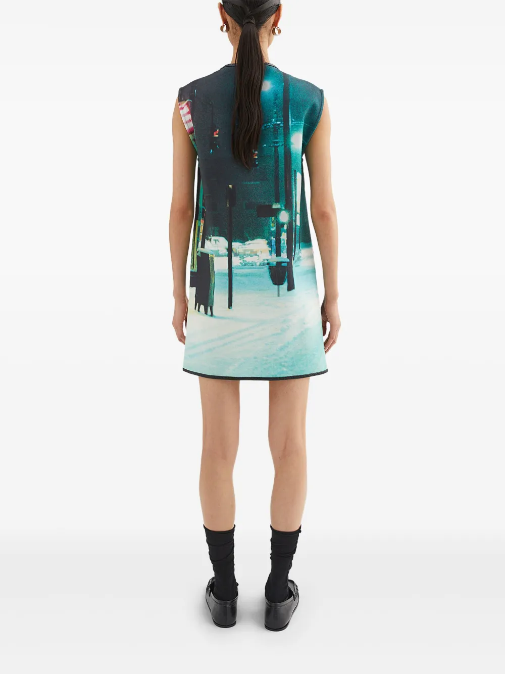 Jil Sander Mini-jurk met print Geel
