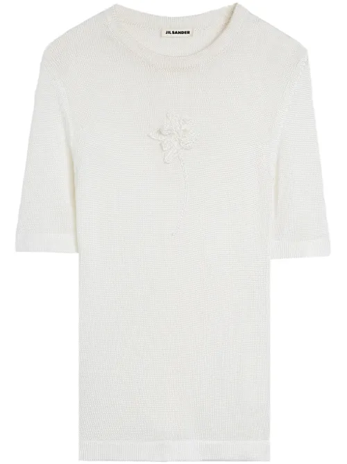 T-shirt à motif floral en crochet - Jil Sander - Modalova