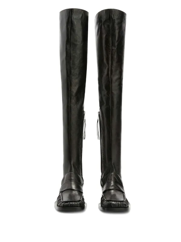 ロングブーツ JIL SANDER  black boots Jil Sander レザー ロングブーツ | ブラック | FARFETCH JP